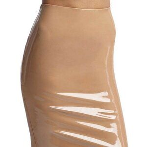 Commando Faux Patent Leather Midi Skirt - SK03 (Cocoa)